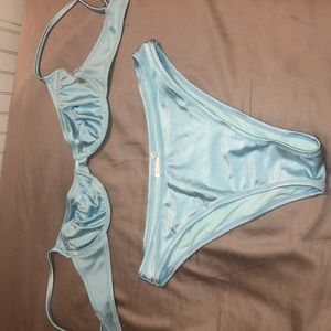 Light blue shiny bikini